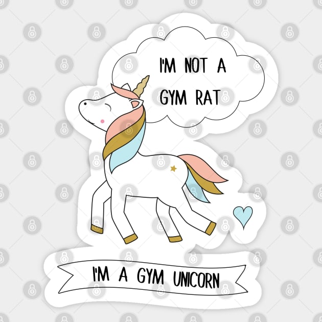 I'm not a gym rat - I'm a gym unicorn Sticker by grafart